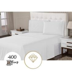 Imagem de Jogo De Lençol Percal 400 Fios Suave King 4 Peças Casa Dona