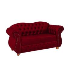 Imagem de Namoradeira Chesterfield Merlô 2 Lugares Suede Bordo - Novo Encanto