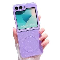 Imagem de MINSCOSE Capa de celular magnética neon para Samsung Galaxy Z Flip 6 [compatível com Magsafe], linda capa brilhante com glitter, fina, à prova de choque, para mulheres e meninas, para Samsung Flip 6