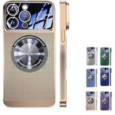 Imagem de Capa de telefone com resfriamento de janela grande galvanizada, para 15 capas de resfriamento magnético /1026 (Color : Gold, Size : For iPhone15PRO)