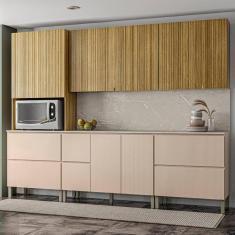 Imagem de Armários para Cozinha com Balcão com Tampo Art - 7 Pçs Freijó/Vanilla