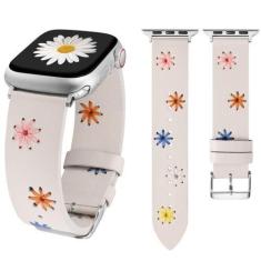 Imagem de Watch Band Wearlizer Floral Soft Leather para mulheres Apple