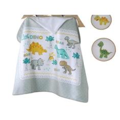 Imagem de Toalha De Banho Bebê Com Capuz Estampada Little Dino Dohler