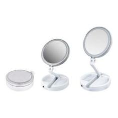 Imagem de Espelho Maquiagem Dobravél LED Frontal e Traseira
