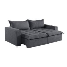 Imagem de Sofá Cama 3 Lugares Retrátil Reclinável M-184 Veludo Martins Grafite