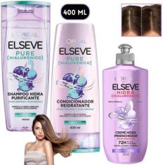 Imagem de Kit Elseve Pure Acido Hialurônico Creme De Pentear Hidra - L'oreal Par