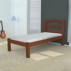 Imagem de Cama Robusta Arauna Amendoa Com Colchão D23 Prorelax Imbuia / Pastel