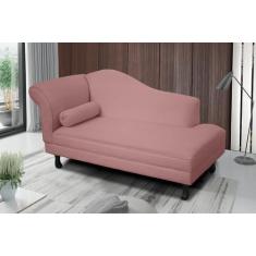 Imagem de Recamier Divã Larissa Liso 160cm Lado Esquerdo Suede Rosê - Vh Moveis