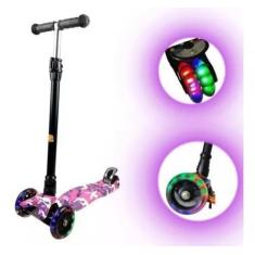 Imagem de Patinete Infantil Menina Luzes De Led Rolamento Abec 7 - DM TOYS