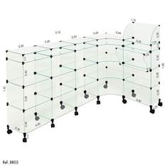 Imagem de Balcão L Modulado com Caixa e Rodízio 2,10 x 1,10 x 1,10