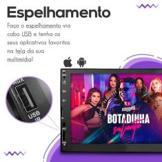 Imagem de Central Multimidia Universal 2 Din Mp5 Bt Espelha Usb Renault