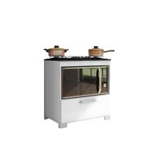 Imagem de Balcão Para Cooktop e Forno 4 Bocas 1 Porta Albânia Branco Bela Casa