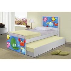 Imagem de Bicama Juvenil Adesivada Fundo do Mar Peixinhos