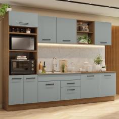 Imagem de Armário De Cozinha Completa 310cm Rustic/cinza Agata Madesa 02 Rustic/cinza