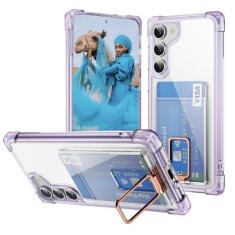 Imagem de MRRSIWEI Capa carteira para Samsung Galaxy S24 Plus / S24+ com suporte para cartão, capa protetora transparente fina e resistente à prova de choque com suporte para Samsung Galaxy S24 Plus. Cartão