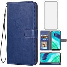 Imagem de Asuwish Capa carteira compatível com Moto G Fast 2020, protetor de tela de vidro temperado e capa flip de couro, suporte para cartão, acessórios de celular, capas para celular para Motorola GFast