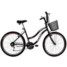 Imagem de Bicicleta Aro 26 Feminina Beach 18 Marchas Preta