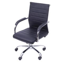 Imagem de Cadeira Giratória Baixa Florença Preta Base Rodízio Cromado