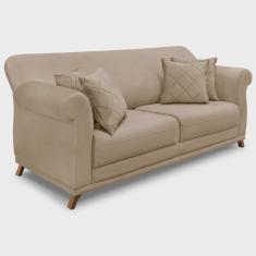 Imagem de Sofá Living 2 Lugares 1,60m Vênus Suede Pés Castanho - Pallazio