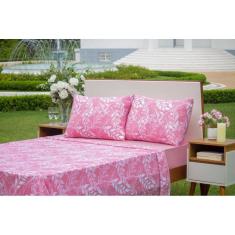 Imagem de Jogo de Lençol Completo 4 Peças Portallar Cotton Match Quartzo/Rosa velho Queen