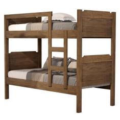 Imagem de Beliche Solteiro Alexios Castanho com Colchões - Mais de Casa