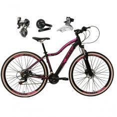 Imagem de Bicicleta Aro 29 Ksw Mwza Shimano Altus 24v Frio Hidráulico Garfo Trava Pneu Bege - Preto/rosa Tam.15