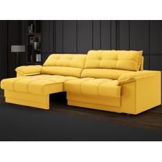 Imagem de Sofá com Carregador USB Retrátil Reclinável Mimo 2,30m Velosuede Canar