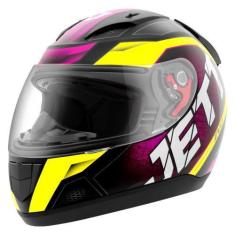 Imagem de Capacete Moto Fechado Jett Evo Line - PRO TORK, ROSA - AMARELO, 58