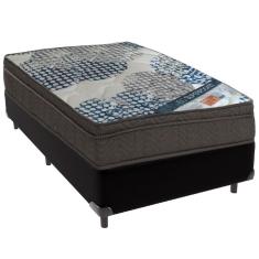 Imagem de Cama Box Preto E Colchão Iso Superpocket Molas Ensacadas Solteiro Ortobom