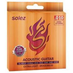 Imagem de Encordoamento Para Violão Aço 0,10 Brass Slab10 Solez