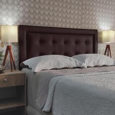Imagem de Cabeceira Cama Queen Veneza 10 Diamond Com Tachas Corano Marrom 60 rbl