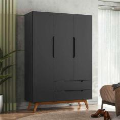 Imagem de Guarda-roupa Solteiro Alpi 3 Pt 2 Gv Preto