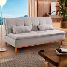 Imagem de Sofá-Cama Casal 3 Lugares Nice Linho Cinza 207 cm