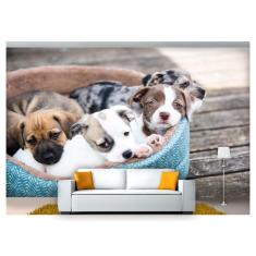 Imagem de Papel De Parede Animais Filhotes Na Cama 3D Anm224
