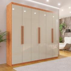 Imagem de Guarda-roupa Casal 6 Portas 4 Gavetas Atlanta Cinamomo/Off-White
