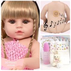 Imagem de Boneca Reborn Realista Loira Bailarina Coelhinha 30 Frases - Cegonha R