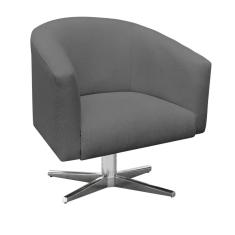 Imagem de Poltrona Giratória Stella Linho Grafite A26 Base Cromada - D'Rossi