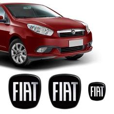Imagem de 3 Adesivos Emblema Fiat  Black Grand Siena