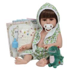 Imagem de Boneco Reborn Menino Realista Saída De Banho Jacaré Fofo - Cegonha Reb