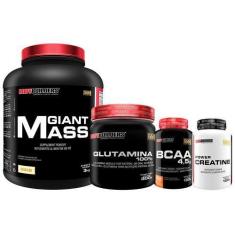 Imagem de Kit Giant Mass 3Kg + Power Creatina 100G + Bcaa 100G Tangerina + Gluta