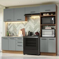 Imagem de Arm rio De  Cozinha Completa 270cm Rustic/cinza Agata Madesa