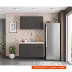 Imagem de Cozinha Compacta Firenze I 6 PT 2 GV Avena e Grafito - Demóbile