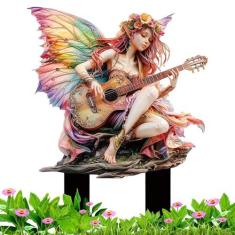 Imagem de Fadas de jardim,Estatuetas de jardim de fadas,Fadas fofas de vasos de acrílico para plantas - Acessórios de jardim de fadas, estacas de jardim, estatuetas de gnomo de jardim, ornamento de cerca para c