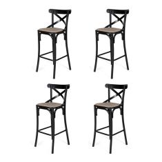 Imagem de Kit 4 Banquetas Katrina a Fazenda em Aço Preto