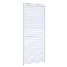 Imagem de Porta de Giro Natural de Alumínio Laminada Riobras Alumínio 215cmx85cm Branco