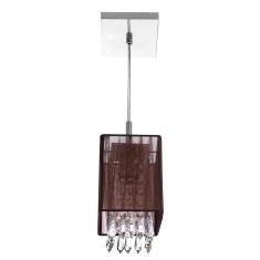 Imagem de Lustre Pendente De Cupula Quad Cganza Cristal Acrílic Marrom