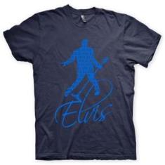 Imagem de Camiseta Elvis Presley Marinho e  Claro em Silk 100% Algodão
