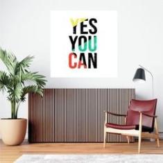 Imagem de Adesivo de parede frase Yes you can tamanho 50cm x 50cm