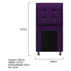Imagem de Cabeceira Copenhague 100cm Solteiro Suede Roxo Adj Decor