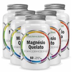 Imagem de 5x Magnésio Quelato (Bisglicinato de Magnésio) 60 capsulas de 500mg Flora Nativa do Brasil